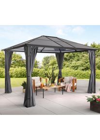 Konifera , Pavillon &raquo;Aruba 2.0&laquo;, BxT: 300x365 cm, Aluminium, Polycarbonat-Dachplatten , grau