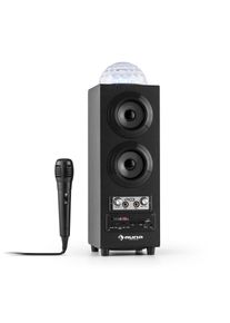 Auna , Portabler 2.1-Bluetooth-Lautsprecher USB , schwarz , Inkl. Fernbedienung und flexiblen Kabel-Mikrofon
