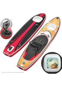 Sportstech , Inflatable SUP-Board »WBX_WOODENBLACK«, (Set, 9 tlg., mit Paddel, Pumpe, Transportrucksack und Sitz), Sichtfenster , braun ,...