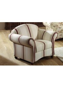 Max Winzer® Sessel »Carolina«, Mit Holz-Kugelfüßen weiß, Größe B/H/T: 93 cm x 83 cm x 85 cm Flachgewebe 20412 Flachgewebe 20412, Klassischer Sessel...