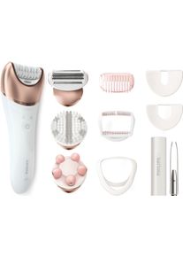 Philips Epilierer »bre651/00«, 8 St. Aufsätze, Wet&Dry, Mit 8 Aufsätzen Und Pinzette weiß, Erfasst selbst feinste Härchen - für langanhaltend...