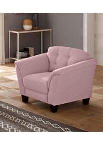 Home Affaire Sessel »Lillesand«, Mit Federkern, Knopfheftung Im Rücken, Füße Buche rosa, Größe B/H/T: 104 cm x 89 cm x 90 cm Struktur fein Struktur...