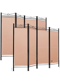 Casaria® Set 2x Paraventi Lucca 180x163cm rosa