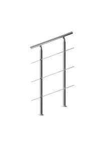Monzana® Corrimano per scale acciaio 80cm - 3 traverse