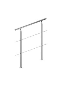 Monzana® Corrimano per scale acciaio 100cm - 2 traverse