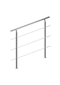 Monzana® Corrimano per scale acciaio 120cm - 3 traverse