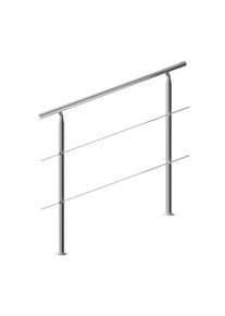 Monzana® Corrimano per scale in acciaio inox 120cm - 2 traverse
