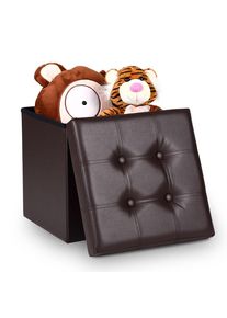 Casaria® Pouf contenitore marrone 38x38x38cm 40L