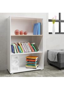 Casaria® Libreria Vela 3 ripiani bianco 115x60x28cm
