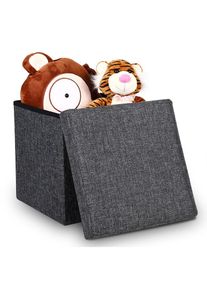 Casaria® Pouf contenitore grigio scuro 38x38x38cm 40L