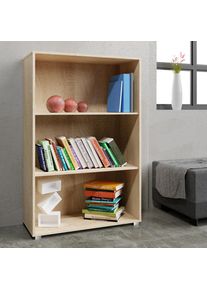 Casaria® Libreria Vela 3 ripiani in legno quercia 115x60x28cm