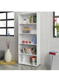 Casaria&reg; Libreria Ufficio Vela 5 ripiani 190x60x28cm bianco