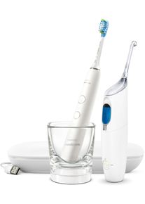 Philips Sonicare , Zahnpflege-Set »HX8494«, Bonuspack, Munddusche AirFloss Pro/Ultra und elektrische Zahnbürste DiamondClean 9000 , weiß ,...