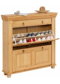 Home Affaire , Schuhkommode &raquo;M&uuml;nchen&laquo;, mit dekorativen Fr&auml;sungen, Breite 109 cm , beige , natur