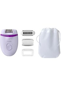 Philips , Epilierer &raquo;BRE275/00 Satinelle Essential Compact&laquo;, 3 St. Aufs&auml;tze, f&uuml;r Beine und empfindliche Bereiche, mit Optilight , lila , Inklusive...