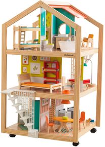 KidKraft&reg; , Puppenhaus &raquo;Stylish Mansion mit EZ Kraft Assembly&trade;&laquo;, fahrbar; inklusive M&ouml;bel , bunt , Puppenh&auml;user