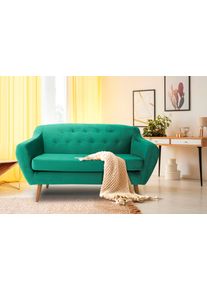 Andas , 2-Sitzer &raquo;Renne&laquo;, mit Heftung im R&uuml;cken im skandinavischem Stil , blau , petrol