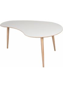 Andas , Couchtisch »Yvonne3«, nierenförmig, in 2 Größen , weiß , weiß/eiche