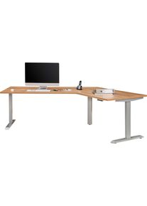 MAJA MÖBEL Maja Möbel , Schreibtisch »eDJUST Schreibtisch 5510«, 120° Winkelkombination, elektrisch höhenverstellbar, 2-Motoren-Gestell, Memoryfunktion , grau...