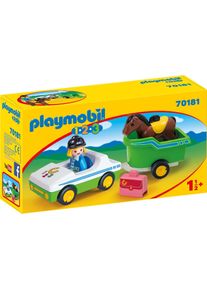 Playmobil® , Konstruktions-Spielset »PKW mit Pferdeanhänger (70181), Playmobil 1-2-3«, Made in Europe , bunt , Spielbausteine