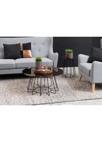 Andas , Couchtisch »Carola«, mit einer Tischplatte aus Glas und einem schönen Metallgestell in unterschiedlichen Ausführungen , braun , bronzefarben