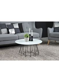 Andas , Couchtisch &raquo;Carola&laquo;, mit einer Tischplatte aus Glas und einem sch&ouml;nen Metallgestell in unterschiedlichen Ausf&uuml;hrungen , wei&szlig;