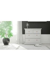 Home Affaire , Kommode &raquo;Paris&laquo;, mit vier Schubladen, im romantischen Landhaus-Stil, aus sch&ouml;nem Holzfurnier, Breite 96,2 cm , wei&szlig;