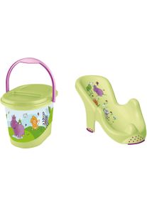 keeeper , Badesitz »Kinderpflege-Set Hippo, grün«, Badesitz und Windeleimer , grün , Baby-Badesitze