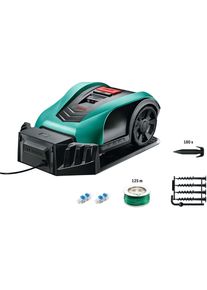 Bosch , Rasenm&auml;hroboter &raquo;Indego 400 Connect&laquo;, mit Akku und Ladestation , gr&uuml;n , 125m, Begrenzungsdraht, 180 Befestigungshaken, Ladestation