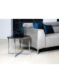 Andas , Beistelltisch &raquo;Clove&laquo;, mit einer sch&ouml;nen schwarzen Glasplatte , chromfarben/schwarz