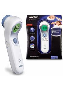 Braun , Fieberthermometer &raquo;NTF3000&laquo;, Ber&uuml;hrungsfreies + Stirn-Thermometer , wei&szlig; , Schnelle Messung in 2 Sekunden