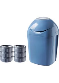 Tommee Tippee , Windeleimer »Sangenic Tec Windeltwister Starterset, blau«, mit 6 Nachfüllkassetten , blau , Mülleimer