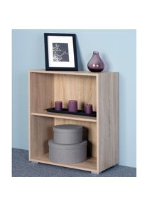 Casaria® Libreria Vela 2 ripiani in legno quercia 77x60x28cm
