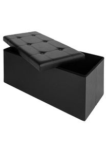 Casaria® Pouf seduta nero 80x40x40cm