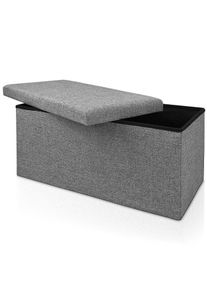 Casaria® Pouf seduta grigio 80x40x40cm
