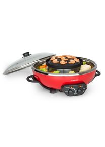 Klarstein , Tischgrill »Tafelrunde«, 600 W, Hot Pot und Grillplatte 5l Vol. 1350 W, 600 , rot , Kleinelektrogeräte sonstige