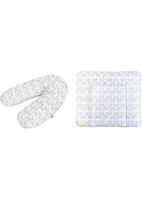 Rotho Babydesign , Wickelauflage »Seashell Shape«, (Set, 2 tlg.), inklusive Stillkissen Multi; Made in Europe , weiß , weiß-grau