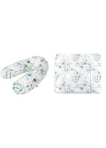 Rotho Babydesign , Wickelauflage »Natural Leaves«, (Set, 2 tlg.), inklusive Stillkissen Multi; Made in Europe , grün , weiß-grün
