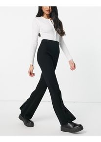 Fashion Union sexy knit wide leg trouser co-ord-Black