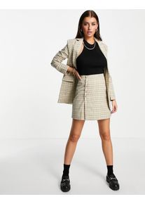 Fashion Union mini a-line skirt with buttons in vintage check co-ord-Multi