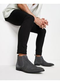 ASOS DESIGN chelsea boots in grey suede with black sole