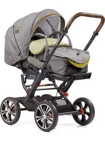 Gesslein , Kombi-Kinderwagen &raquo;F10 Air+, schwarz/tabak mit Tragetasche C1 Lift, stein meliert/Punkte gr&uuml;n wei&szlig;&laquo;, Made in Germany; Kinderwagen , schwarz