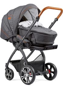 Gesslein , Kombi-Kinderwagen &raquo;FX4 Classic, schwarz/tabak mit Tragetasche C4 Next, grau meliert/Stern&laquo;, Made in Germany; Kinderwagen , grau