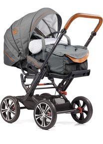 Gesslein , Kombi-Kinderwagen &raquo;F10 Air+, schwarz/cognac mit Tragetasche C1 Lift, citygrau/Punkte&laquo;, Made in Germany; Kinderwagen , schwarz