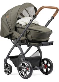 Gesslein , Kombi-Kinderwagen &raquo;FX4 Classic, schwarz/tabak mit Tragetasche C4 Next, olivgr&uuml;n/Herz beige&laquo;, Made in Germany; Kinderwagen , gr&uuml;n