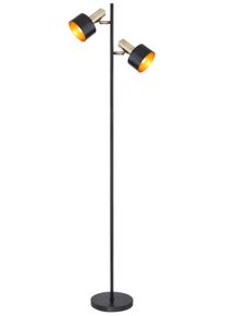 Globo SWINNI Stehleuchte Gold, Schwarz, 2-flammig