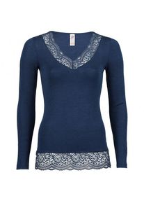 Engel Haut L/S avec dentelle pour femmes Sous-vêtement en soie taille 34/36 bleu
