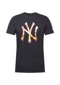 New Era Heren Shirt 'New York Yankees' nachtblauw / karamel / pasteelgeel / perzik XS