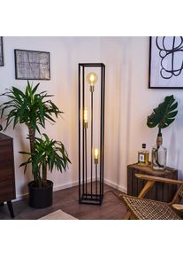 hofstein Woden Staande lamp Messing, Zwart, 3-lichts