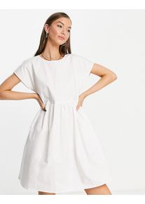 Vila midi dress with bow tie back in white